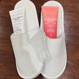 Pacifica Skincare Set with White Slippers